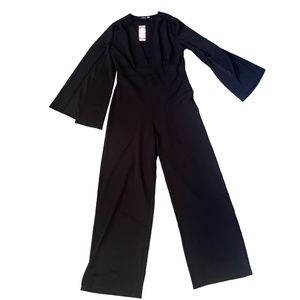 *NEW* Classy Wide Leg Cape Sleeve Jumpsuit